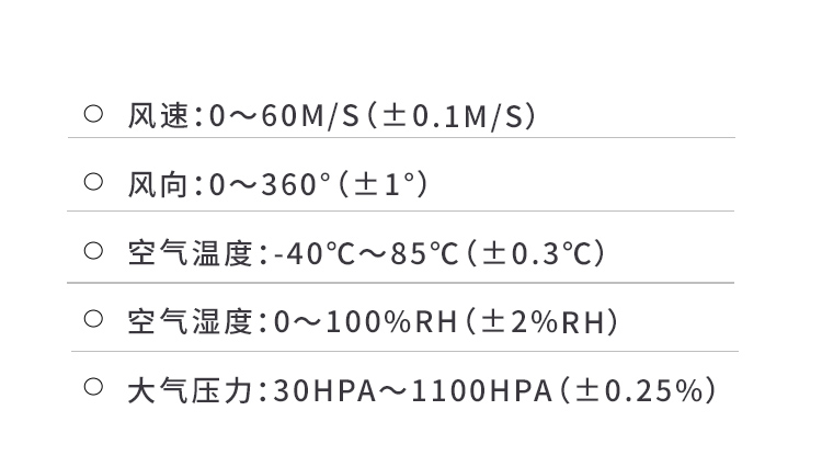 防爆微型气象站技术参数
